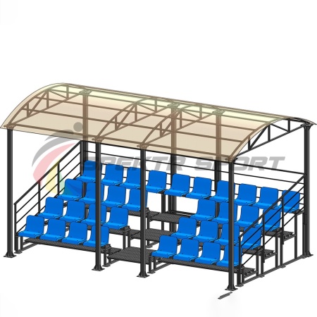 Купить Трибуна для зрителей 4 ряда на 34 места с навесом и перилами в Певеке 